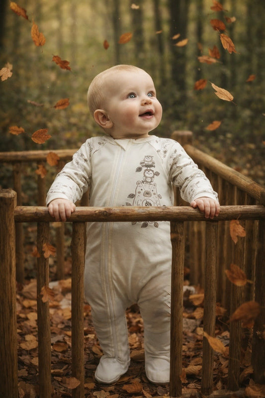 Woodlandia Growsuit Romper with feet